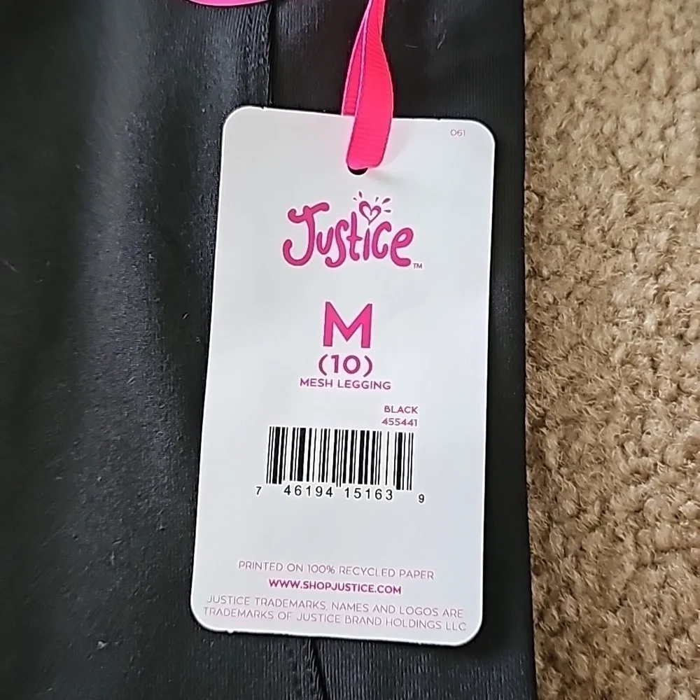 Girls Justice Black Legging Bundle Size Medium